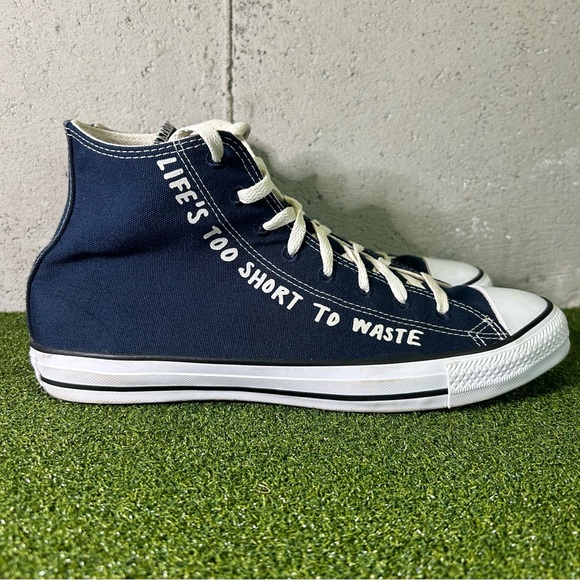 Converse Renew CTAS High Blue Life’s Too Short to Waste Shoes Men’s 10 - Picture 1 of 8